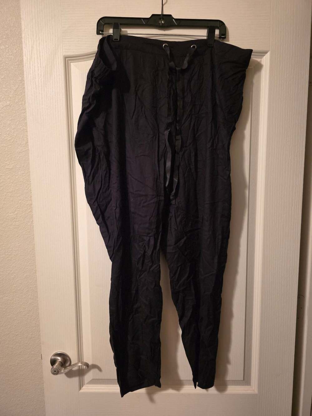 Jessica Simpson Drawstring Casual Women's Plus Pants 2X Black Viscose